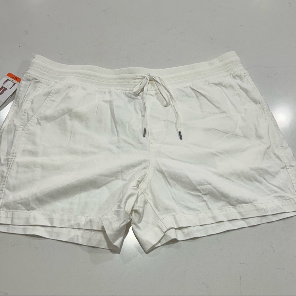 Orvis Cotton Blend Drawstring Shorts White New With Tag Women's Size 2XL